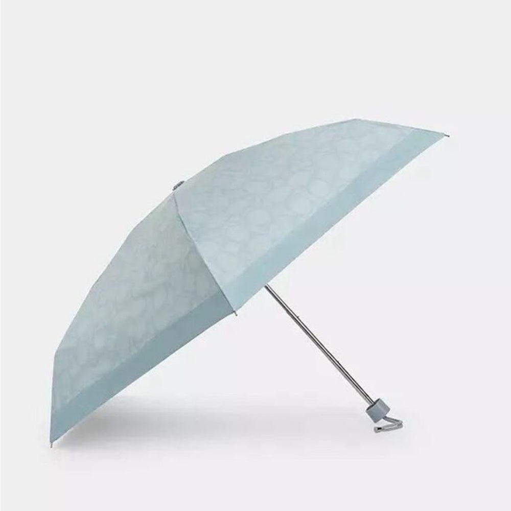 New Coach Outlet UV Protection Mini Umbrella Sketch Signature Print CBM54 Blue